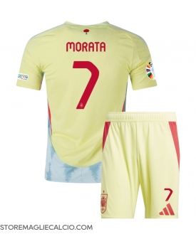 Spagna Alvaro Morata #7 Maglia Gara Trasferta Repliche Europei 2024 Bambino